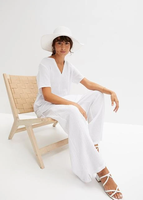 Tunique Longue En Mousseline, Manches Courtes 4 Tunique Longue En Mousseline, Manches Courtes – Image 4