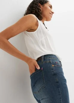 Jean Extensible Mid Waist, Straight -Mode Femme 23096139 zdOQNaVo