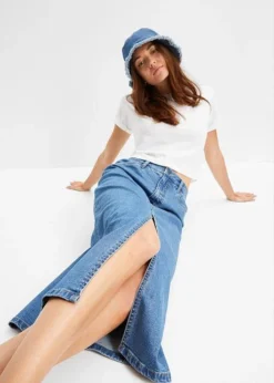 Rainbow Jupe En Jean Longue Avec Fente -Mode Femme 23100134 lherh2rf