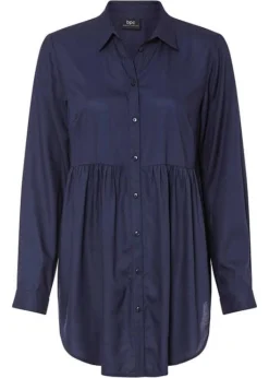 Chemisier Long En Viscose Avec Patte De Boutonnage