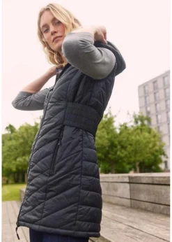Gilet Long Matelassé Sans Manches Ultra-léger Avec Pochon -Mode Femme 23107266 CWDUjmZj