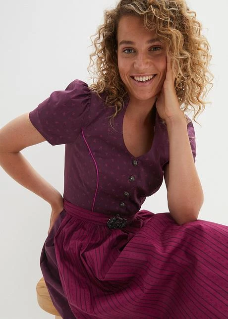 Robe Bavaroise Avec Tablier Longueur Genou (Ens. 2 Pces.) 5 Robe Bavaroise Avec Tablier Longueur Genou (Ens. 2 Pces.) – Image 5