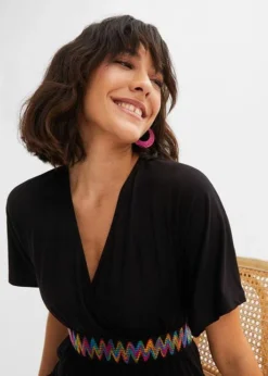 Robe En Jersey Avec Galon Décoratif -Mode Femme 23110281 tuT9FUbd