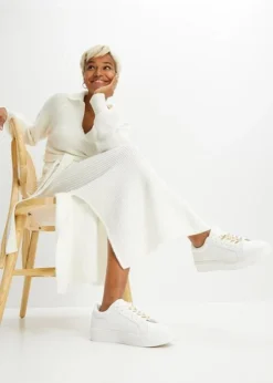 Rainbow Robe En Maille Col En V Et Ceinture (Ens. 2 Pces.)