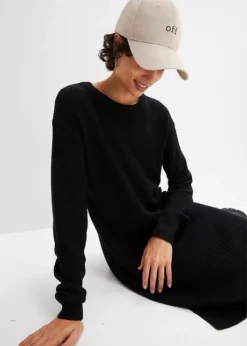 Robe Oversize En Maille Côtelée Avec Fentes Sur Les Côtés -Mode Femme 23112238 1rlZyUFK