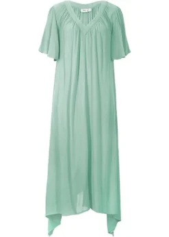 Robe Caftan Longue En Tissu Crêpe, Coupe Ample