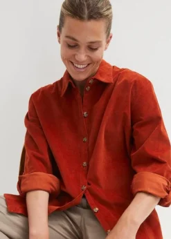 Chemise En Velours Côtelé Avec Fente Latérale -Mode Femme 23115195 bcROAwTg