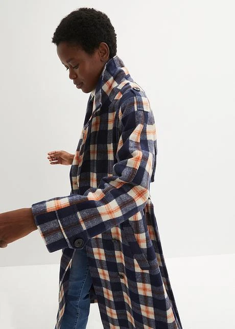 Manteau En Imitation Laine à Carreaux 5 Manteau En Imitation Laine à Carreaux – Image 5