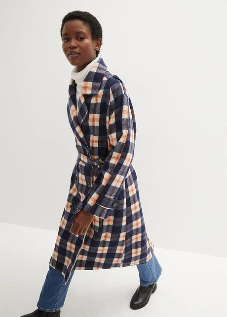 Manteau En Imitation Laine à Carreaux 2 Manteau En Imitation Laine à Carreaux – Image 2