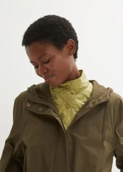 Parka Mi-saison 3 En 1 Avec Gilet Sans Manches Matelassé Léger -Mode Femme 23119031 7UkdFPW9