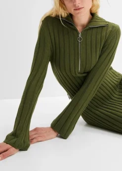 Robe En Maille Côtelée Avec Col Camionneur -Mode Femme 23123459 ihvJlh3o