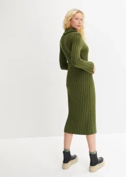 Robe En Maille Côtelée Avec Col Camionneur -Mode Femme 23123460 alULbxf5