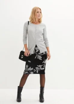 Jupe En Maille Jacquard -Mode Femme 23133416 y0fOE4OP