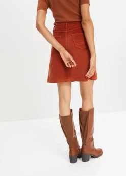 Jupe Velours Côtelé Avec Patte De Boutonnage -Mode Femme 23142157 CcX9dAjG