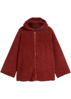 Veste En Polaire Peluche Coupe Trapèze Avec Fentes Latérales