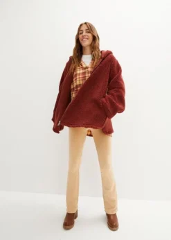 Veste En Polaire Peluche Coupe Trapèze Avec Fentes Latérales -Mode Femme 23148389 WmsPrNzr