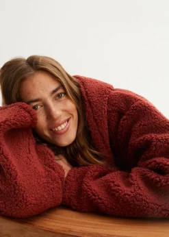 Veste En Polaire Peluche Coupe Trapèze Avec Fentes Latérales -Mode Femme 23148394 NJMR1IH5