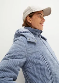 Manteau Court En Velours Côtelé Avec Poches -Mode Femme 23148565 d5XkY6cV