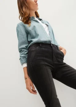 Jean Thermique Taille Haute Extensible Avec Doublure Polaire Et Pinces Allongeant La Silhouette -Mode Femme 23148621 OSy0uR65