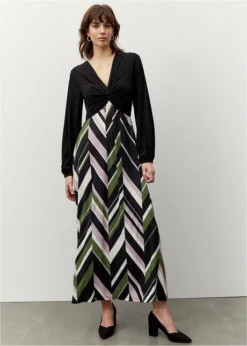 Robe Longue Avec Jupe Imprimée En Polyester Recyclé -Mode Femme 23154460 1umFvAYl