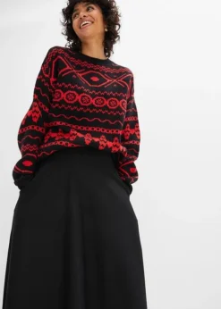 Jupe En Punto Di Roma Qui Tombe Au-dessous Du Genou -Mode Femme 23156980 W93izhVc