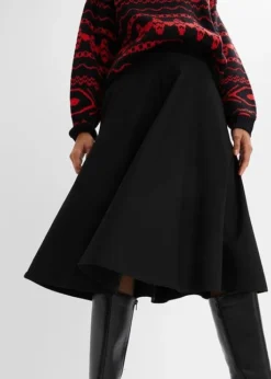 Jupe En Punto Di Roma Qui Tombe Au-dessous Du Genou -Mode Femme 23157005 zmtKoxEK