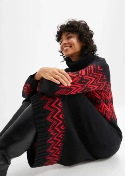 Robe Midi En Maille Motif Norvégien -Mode Femme 23158035 PQpgAPok