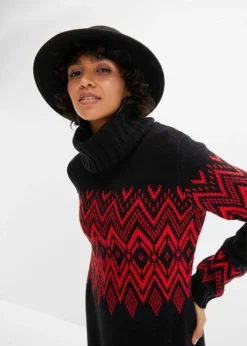 Robe Midi En Maille Motif Norvégien -Mode Femme 23158466 9qJK7MU4