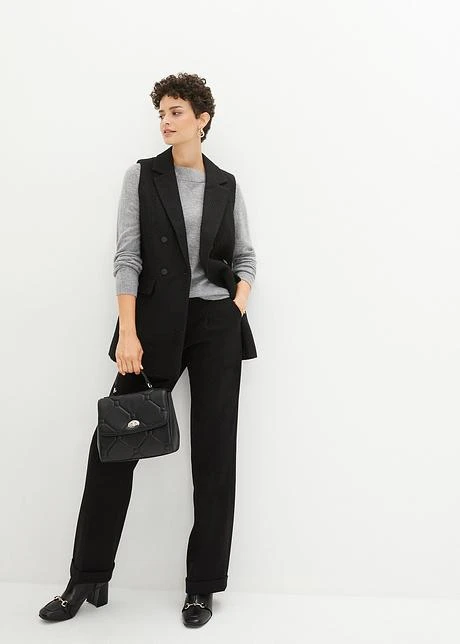 Gilet Sans Manches Long En Bouclé Brillant 4 Gilet Sans Manches Long En Bouclé Brillant – Image 4