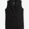 Gilet Sans Manches Long En Bouclé Brillant
