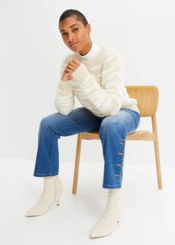 Rainbow Jean Raccourci Avec Boutons Bijoux -Mode Femme 23163277 znjcCKv2