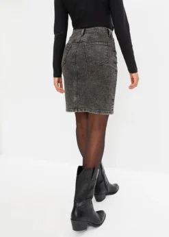 Rainbow Jupe En Jean Avec Boutons Bijoux -Mode Femme 23163281 X9GBxodv