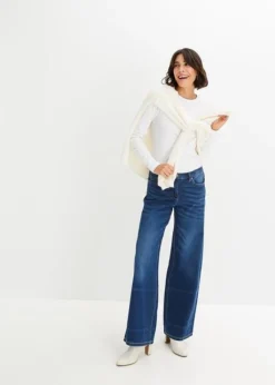 Jean Stretch Avec Taille Confortable Et Jambes Extra Larges 13 Jean Stretch Avec Taille Confortable Et Jambes Extra Larges -Mode Femme 23168775 jUpfd7bD
