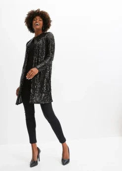 Long Gilet à Sequins -Mode Femme 23168820 CBD9Y3BP