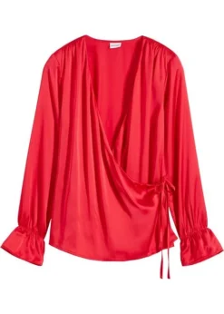 Blouse Cache-cœur En Satin