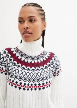 Robe En Maille Norvégienne Avec Motif Torsadé -Mode Femme 23175387 ymuvEB5K