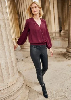 Blouse En Satin Style Portefeuille -Mode Femme 23177707 8EfS6KFz