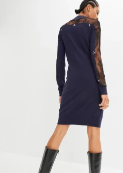 Robe En Maille Avec Empiècement Dentelle -Mode Femme 23187941 JOTFRXLb