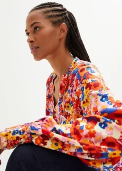 Blouse Tunique Avec Smock Aux Manches -Mode Femme 23193406 HWl9C5wW