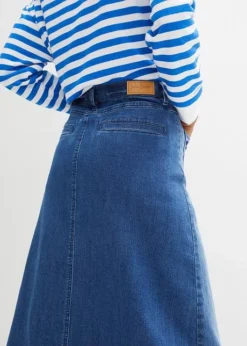 Jupe Midi En Jean Extensible -Mode Femme 23195068 NVbaF8e7