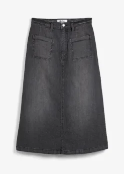 Jupe Midi En Jean Extensible -Mode Femme 23195072 4lovj0Ke