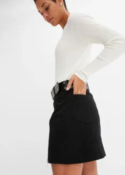 Rainbow Mini-jupe Avec Zip Décoratif Et Ceinture -Mode Femme 23195732 NWPBGavD