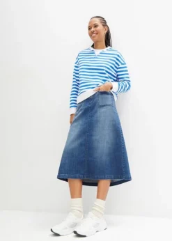 Jupe Midi En Jean Extensible -Mode Femme 23196206 qI83MJa6