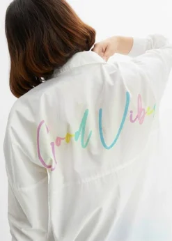 Rainbow Chemisier Oversize Avec Message Imprimé Au Dos -Mode Femme 23196657 0jtUIRK9