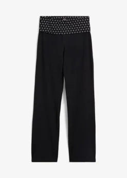 Pantalon Droit Et Fluide à Taille Rabattable