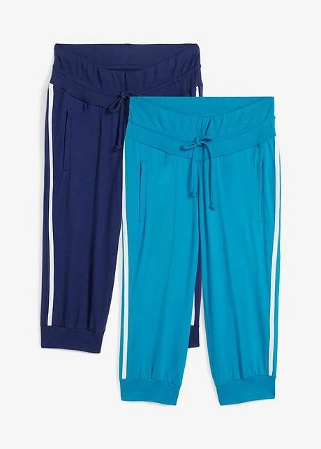 Lot De 2 Pantalons De Jogging En Coton, Coupe Corsaire 1 Lot De 2 Pantalons De Jogging En Coton, Coupe Corsaire