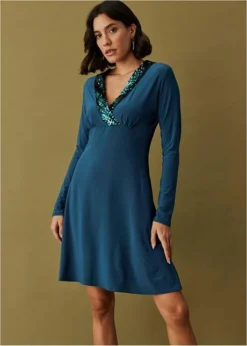 Robe Avec Application De Sequins 13 Robe Avec Application De Sequins -Mode Femme 23205014 Oz4oTGoN