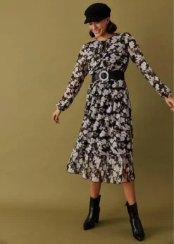 Robe Midi Imprimée à Col Lavallière -Mode Femme 23205208 MTpEdx0k