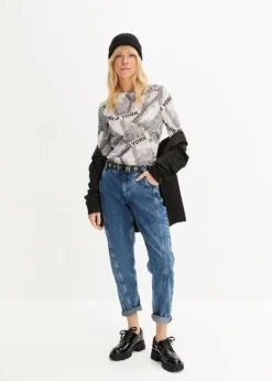 Rainbow Jean Boyfriend à Coutures Décoratives -Mode Femme 23206192 4U3q90k5