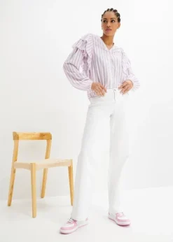 Rainbow Pantalon Large En Twill -Mode Femme 23207886 Af1zZZug